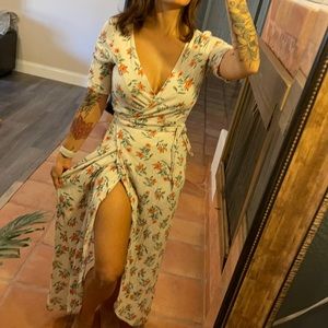 Maxi floral wrap dress
